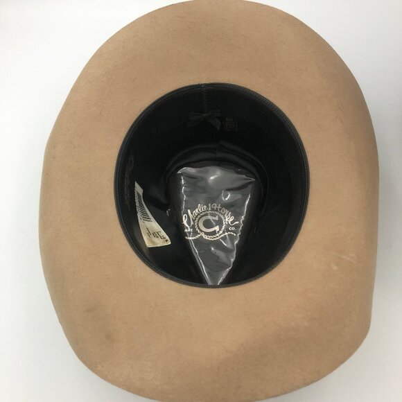 Vintage Charlie 1 Horse “Camelback” Western Hat — Fawn Felt, 3½" Brim - Picture 10 of 13